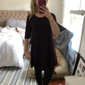 Purple and black striped tunic dress. size medium